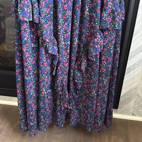 Lulus • Evalina Blue Ruffle Maxi Dress Small - Picture 4 of 6